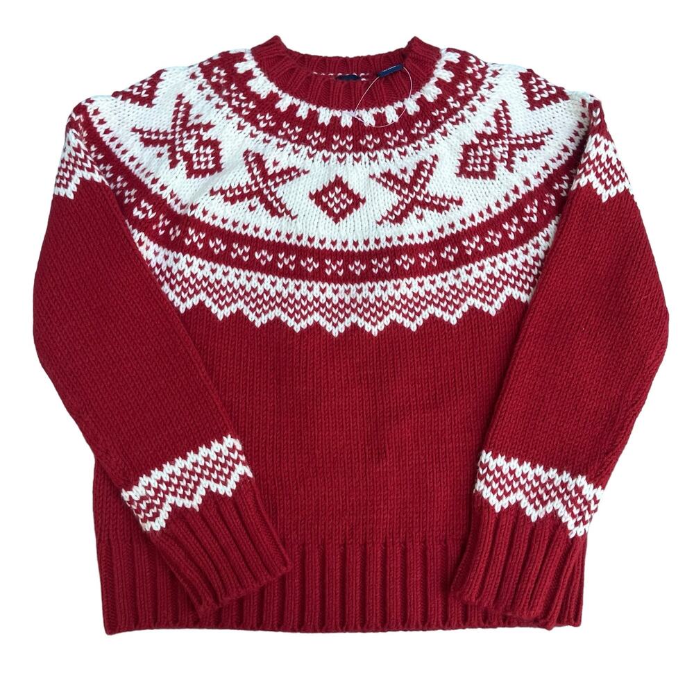 GAP Kids Nordic Pattern Sweater - Red and White